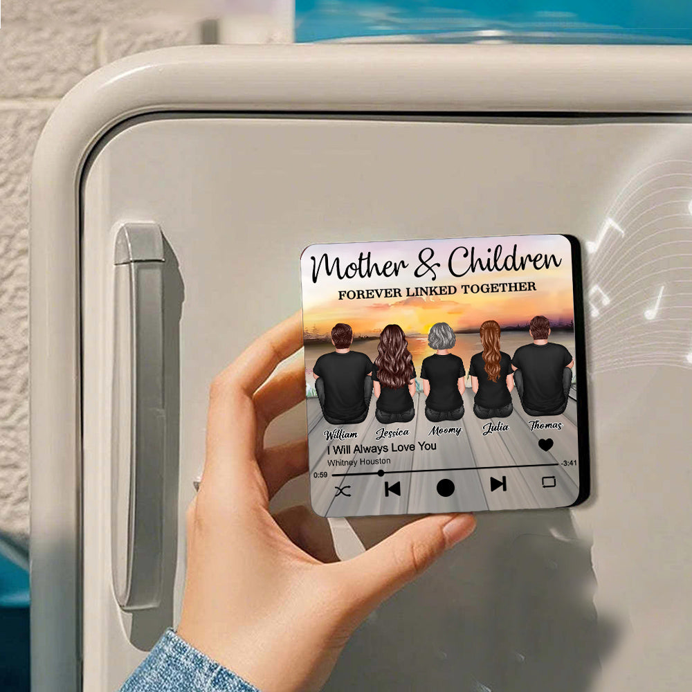 Personalized Sunset Music Theme Acrylic Fridge Magnet – Custom Gift for Mothers