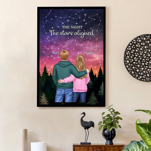 Under the Stars Personalized Couple Poster - A Unique Gift for Valentine’s Day & Anniversaries