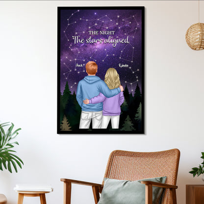Under the Stars Personalized Couple Poster - A Unique Gift for Valentine’s Day & Anniversaries