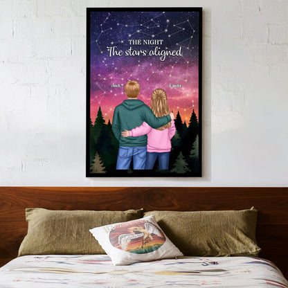 Under the Stars Personalized Couple Poster - A Unique Gift for Valentine’s Day & Anniversaries