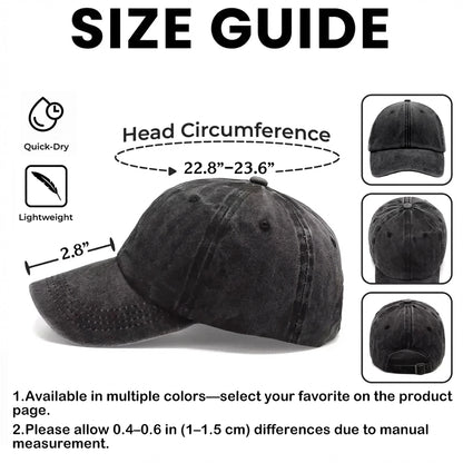 Personalized Washed Denim Baseball Cap, Cruise Queen Classy Sassy Graphic, Unique Funny Gift for Travel Lovers