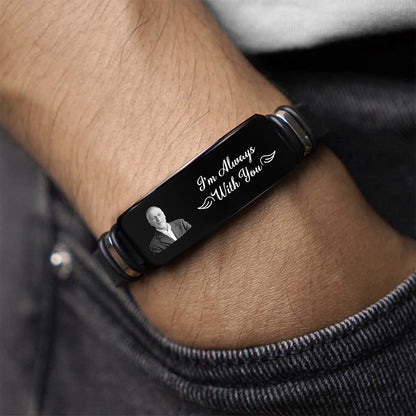 Personalized Memorial Silicone Bracelet - 'I'm Always With You' Photo Keepsake, Unique Sympathy Gift for Grandma