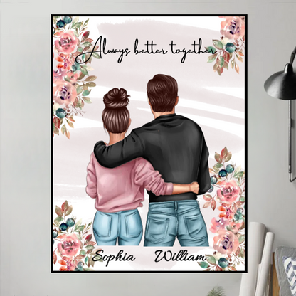 Embrace of Love - Personalized 'All of Me Loves All of You' Poster or Canvas - A Cherished Gift for Couples
