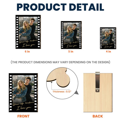 Wooden Car Hanger Personalized Photo Film Strip, Romantic Couple Keepsake for the Rearview Mirror, Thoughtful Gift for Partner