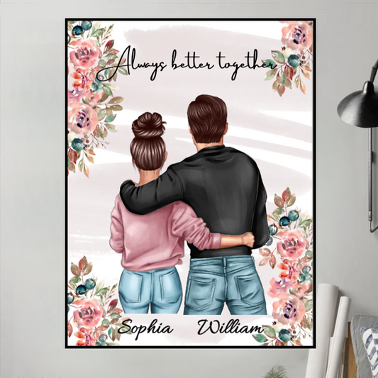 Embrace of Love - Personalized 'All of Me Loves All of You' Poster or Canvas - A Cherished Gift for Couples