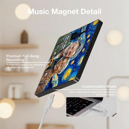 Acrylic Music Magnet With Starry Couple Art, Personalized Unique Gift for Husband & Wife