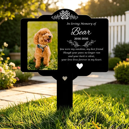 Personalized Dog Memorial Metal Garden Stake, In Loving Memory Tribute, Creative Sympathy Gift for Pet Owner