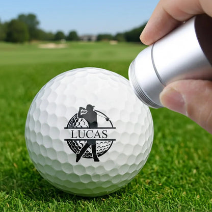 Personalized Golf Gift Set - Matching Embroidered Towel and Golf Ball Stamp with Custom Designs