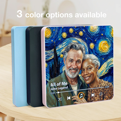 Acrylic Music Magnet With Starry Couple Art, Personalized Unique Gift for Husband & Wife