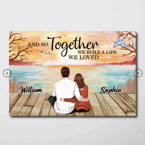I Choose You - Back View Couple Sitting - Personalized Horizontal Poster - A Timeless Valentine's Day Tribute