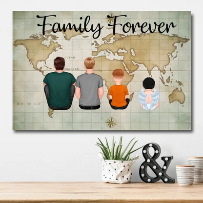 Our World Together - "Family Forever" Personalized Poster or Canvas - A Heartwarming Gift for Home