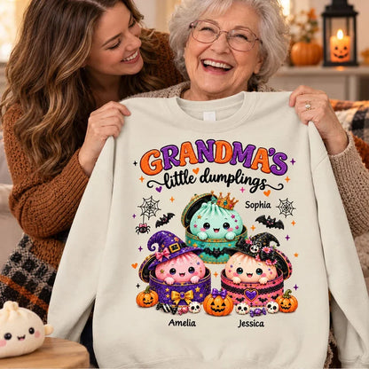 Personalized Grandma's Little Dumplings Classic Tee, Cute Halloween Illustration, Unique Gift for Grandma