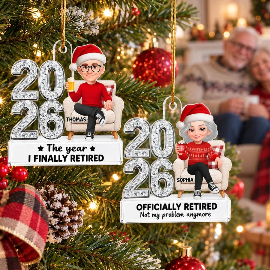 Personalized Acrylic Ornament, Officially Retired Cartoon by the Tree, Creative Gift for Coworker or Family