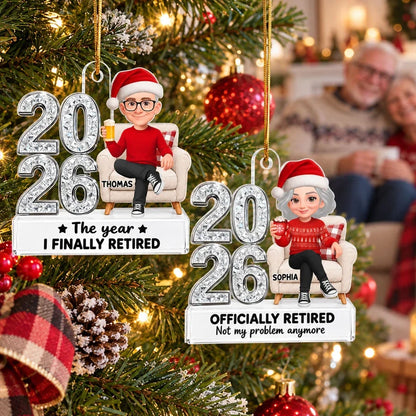 Personalized Acrylic Ornament, Officially Retired Cartoon by the Tree, Creative Gift for Coworker or Family