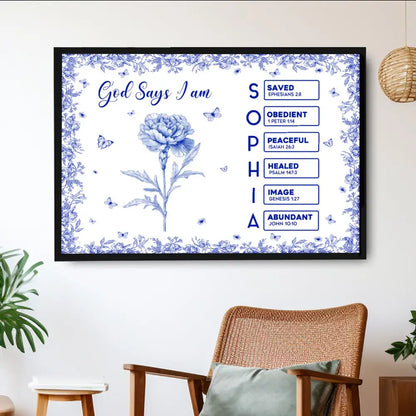 Poster with God Says I Am Religious Letter Design, High Clarity, Inspirational and Surprise Gift