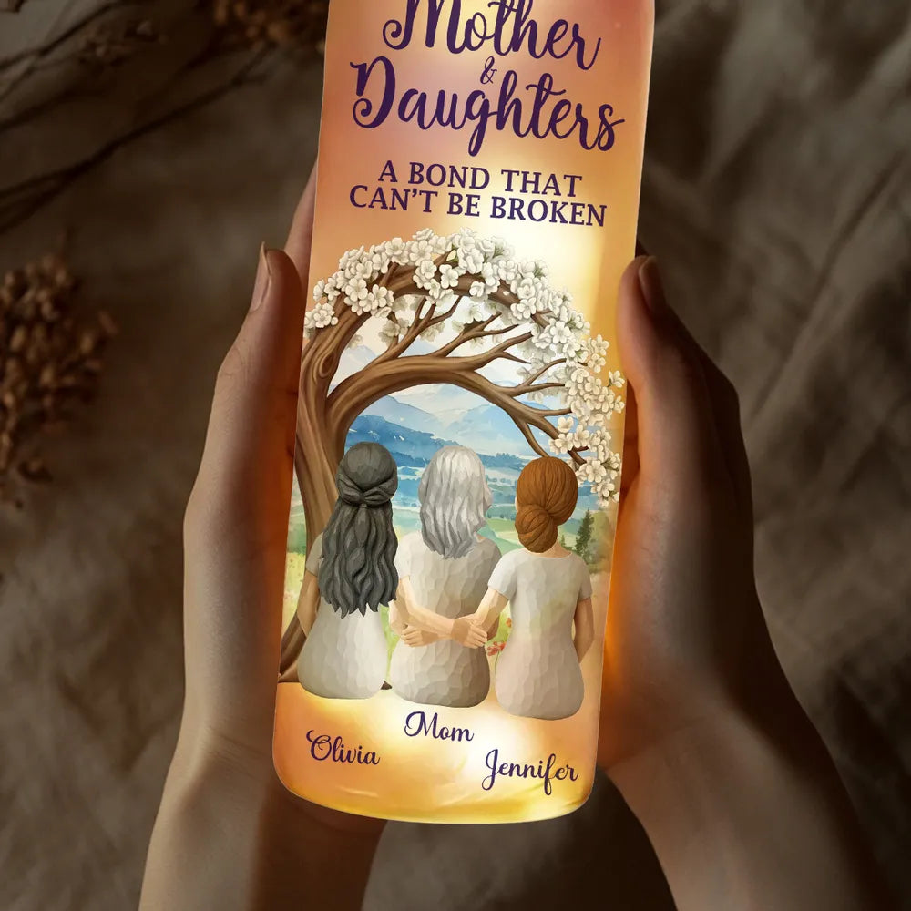 Mother & Daughter Bottle Lamp Personalized Keepsake Cozy Ambient Light for Nightstand A Thoughtful Unique Gift for Mom