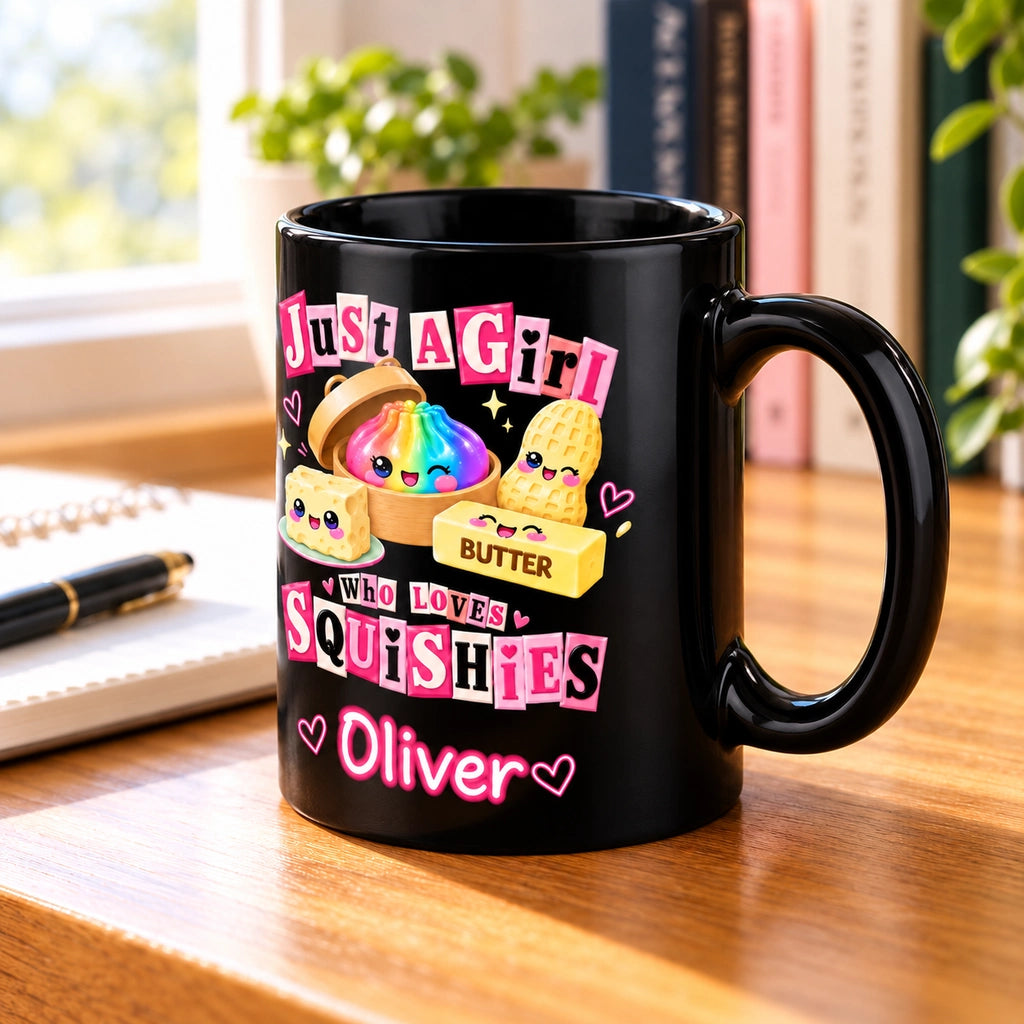Personalized Squishies Sweatshirt with Custom Name & Year, Cute Kawaii Food Characters, Pink Coquette Collage Style Gift