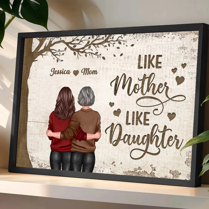 Poster Featuring Mother and Daughter Hug Scene, Clear & Textured Finish, Heartwarming Gift for Mother’s Day