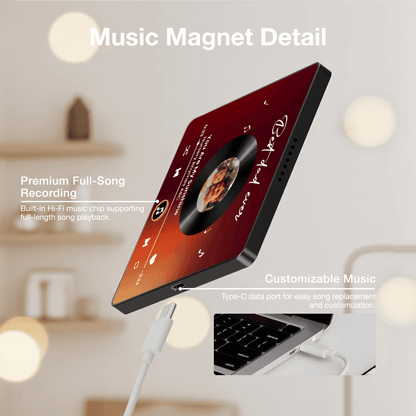 Personalized Acrylic Music Magnet With Photo & Song Look, Best Dad Ever Fridge Decor, Unique Father's Day Gift