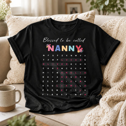 Blessed to Be Called Grandma Custom Shirt, Choose Grandma, Nana, Mimi or More, Personalized Family Name Gift