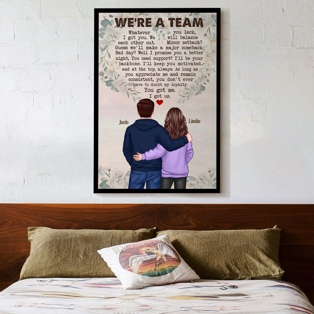 We're a Team Personalized Couple Poster - Perfect Gift for Lovers, Anniversaries, Valentine's Day, and Weddings
