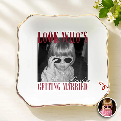 Personalized Black & White Sticker Decal, Look Who's Getting Married Car Window, Unique Gift for Bride To Be