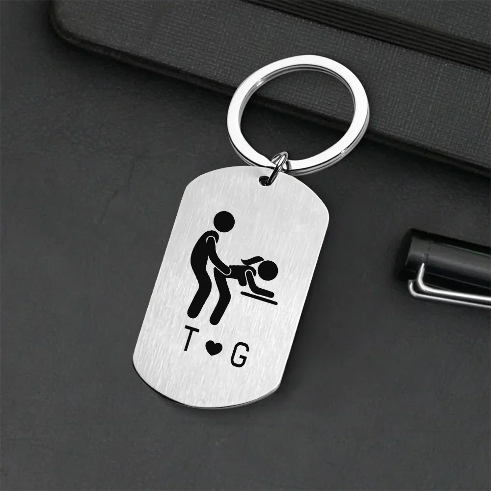 Personalized Metal Keychain with Intimate Couple Pose, Creative Romantic Keepsake Gift