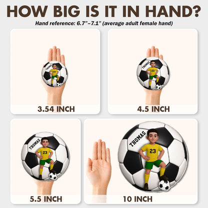 Custom Cartoon Soccer Acrylic Fridge Magnet With Ball, Creative Gift for Son, Daughter or Grandkid