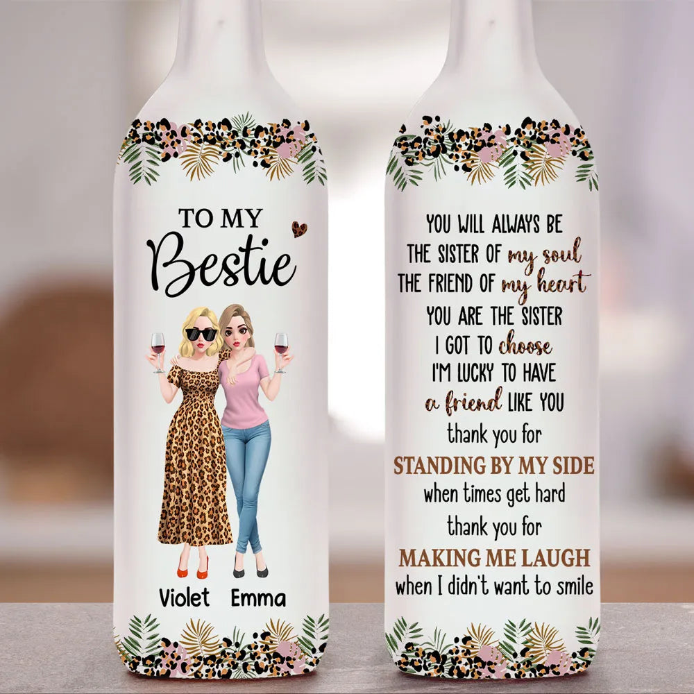To My Bestie Bottle Lamp Personalized Friendship Quote Night Light Cozy Room Decor A Thoughtful Gift for Her
