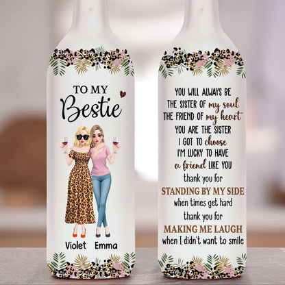 To My Bestie Bottle Lamp Personalized Friendship Quote Night Light Cozy Room Decor A Thoughtful Gift for Her