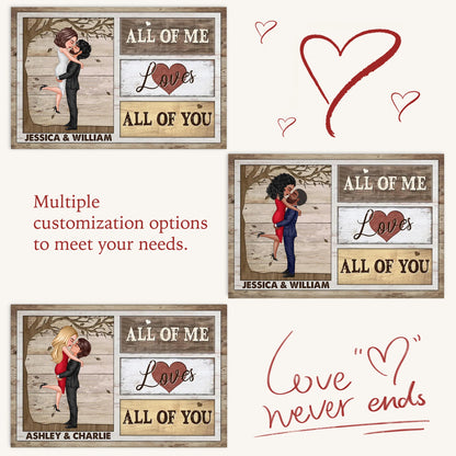 Custom Couple Poster All Of Me Loves All Of You Modern Romantic Wall Art Unique Gift For Anniversary Birthday Or Christmas