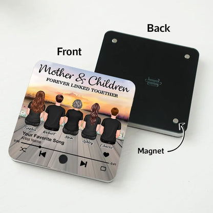 Personalized Sunset Music Theme Acrylic Fridge Magnet – Custom Gift for Mothers