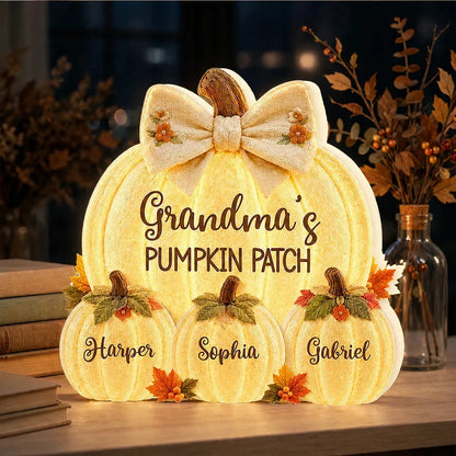 Grandma's Pumpkin Patch Acrylic Light Box, Warm Autumn Keepsake, Creative Personalized Gift for Grandma