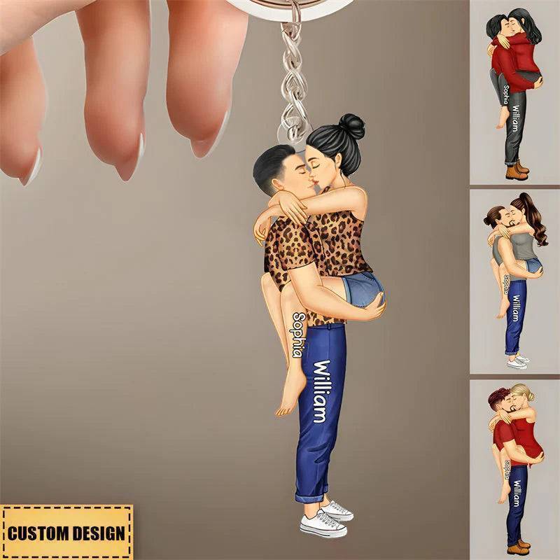 Cute Happy Couple In Love Embrace And Kissing Stock Vector