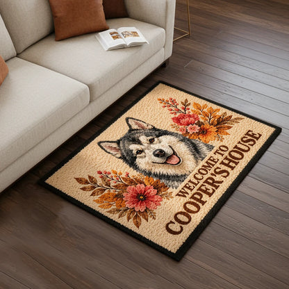 Standard Doormat with Personalized Dog Welcome Design, Creative Gift for Dog Lovers and a Warm Entryway
