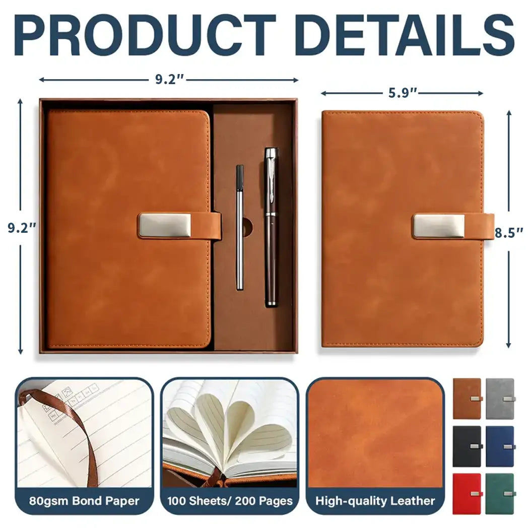 Personalized Metal Buckle Notebook Set, Recipe Book for Home Cooks, Unique Creative Gift