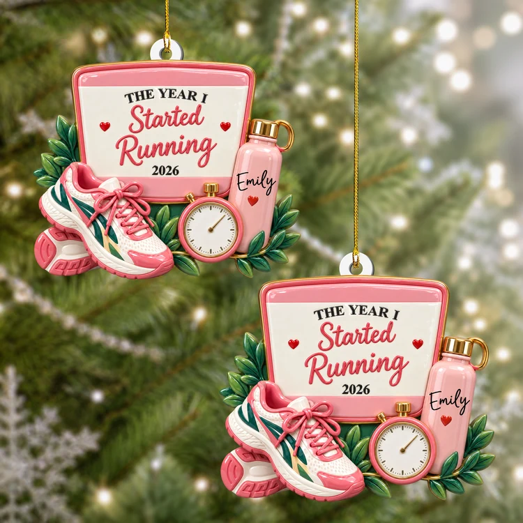 Personalized Acrylic Ornament, The Year I Started Running Keepsake, Creative Christmas Gift for a Running Friend