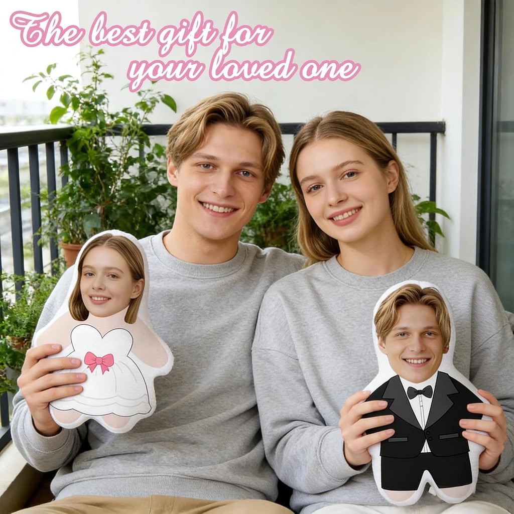 Romantic Shaped Pillow with Custom Cartoon Character, Cozy Couch Accent & Creative Gift for Couples