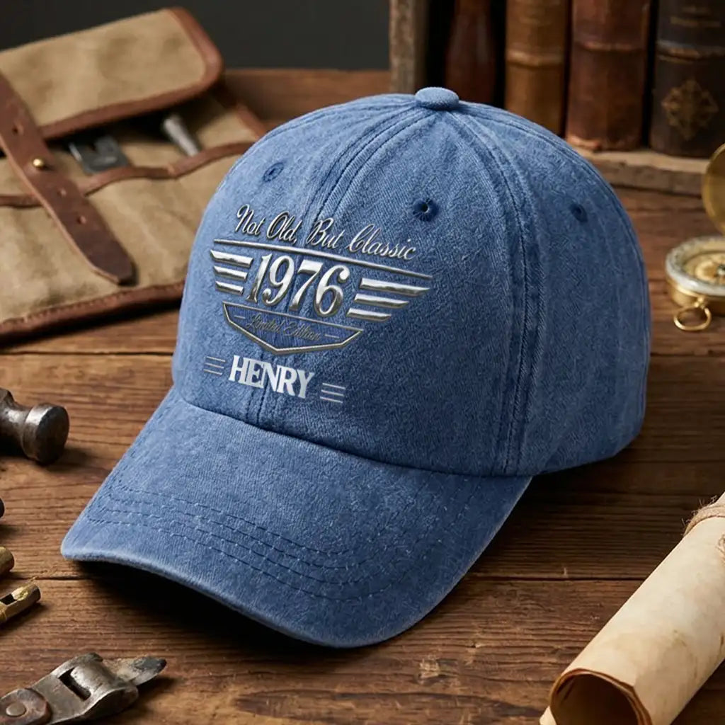 Personalized Washed Denim Baseball Cap, Not Old But Classic, Unique Creative Gift for Husband