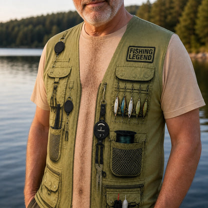 Personalized Fishing Legend Printed T-Shirt, Unique Fishing Gift for Dad, Grandpa & Men Who Love Fishing