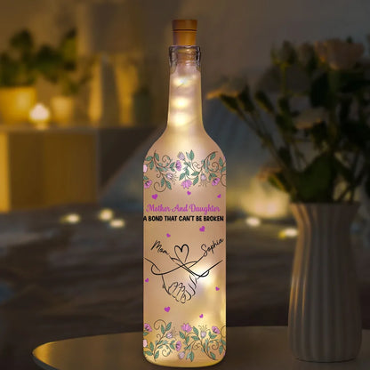 Mother And Daughter Bond Bottle Lamp, Personalized Cozy Ambient Light for Bedroom Decor, Thoughtful Unique Gift