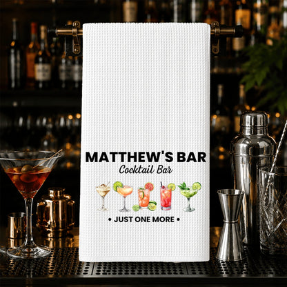 Personalized Bartender Mat, Custom Cocktail Bar Mat with Name & Drink Choices, Unique Gift for Cocktail Lovers and Home Bar Setup