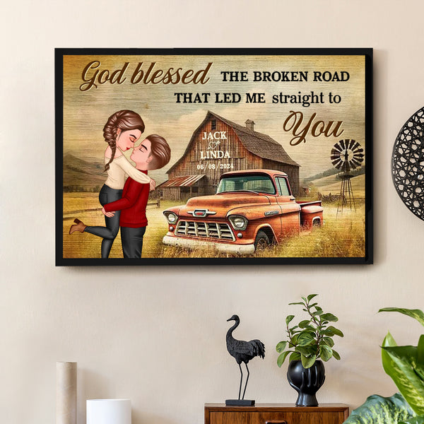 Personalized Vintage Farm-Themed Couple Poster - Perfect Love Gift