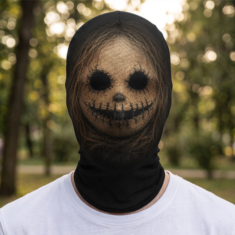 Mesh Print Balaclava Hat, Personalized Spooky Face for Family Halloween Party Photos, Creative Gift for Friends