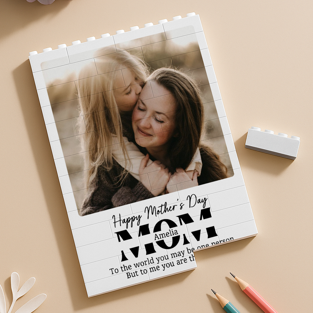 Custom PVC Building Brick Puzzle for Mom - Happy Mother's Day Photo Keepsake, Heartwarming Unique Gift