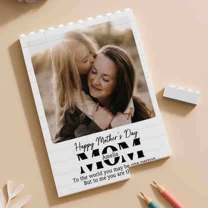 Custom PVC Building Brick Puzzle for Mom - Happy Mother's Day Photo Keepsake, Heartwarming Unique Gift