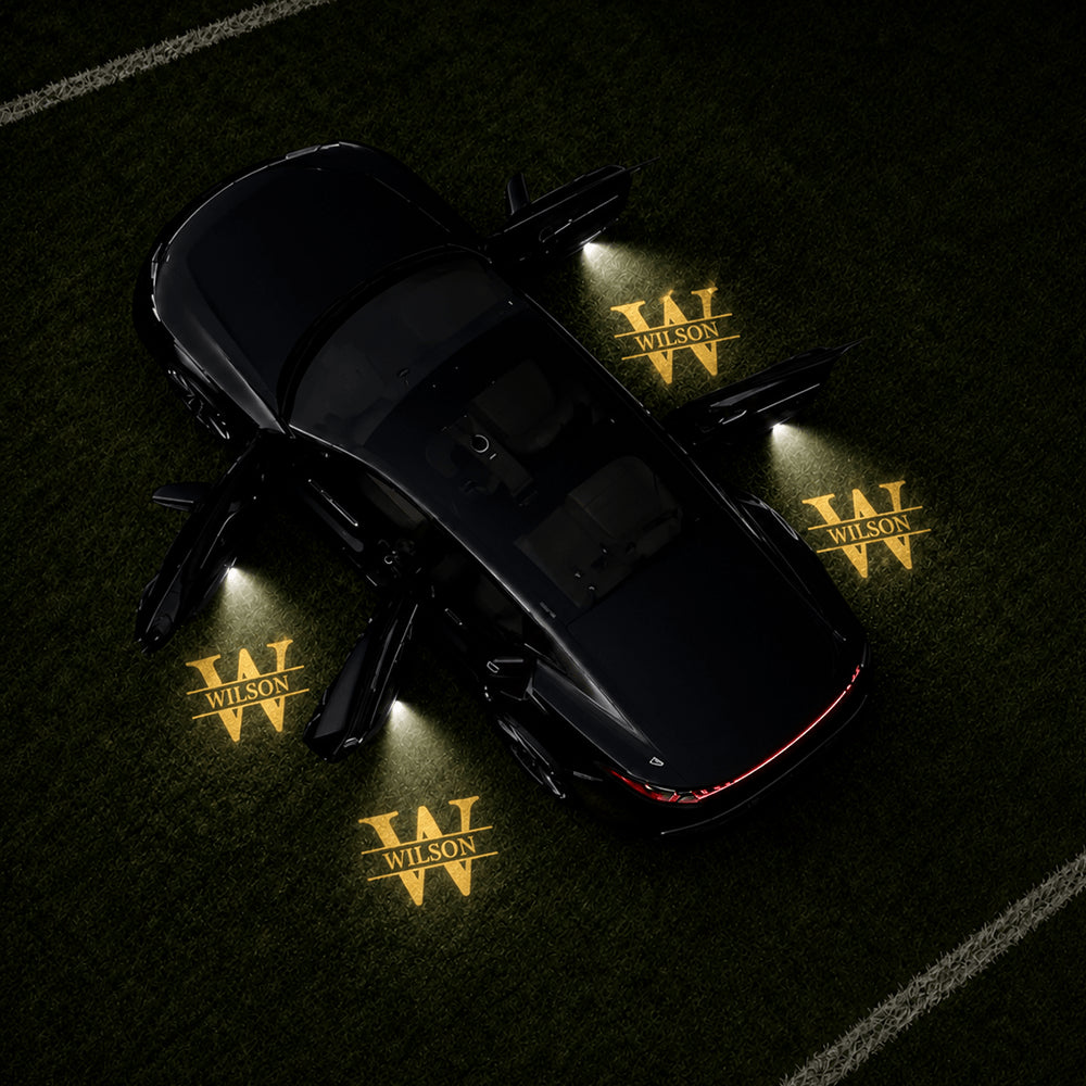 Personalized Car Door Projector Lights, Warm Gold Welcome Projection for Nighttime Entry, Creative Gift for Drivers