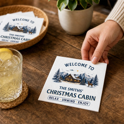 Personalized Family Name Napkins – Beach House, Cabin & More, 7 Charming Designs for Hosting & Housewarming Gifts