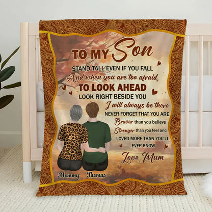 To My Grandson Personalized Fleece Blanket, Heartwarming Grandma Message, Cozy Decor Throw, Thoughtful Gift