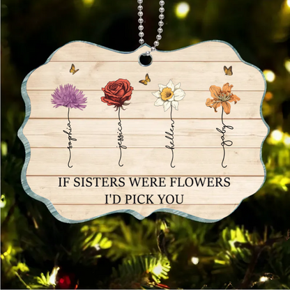 Custom personalized gift surprise with 'If Friends Were Flowers I'd Pick You' plaque, poster, ornament, jewelry dish, or keychain design